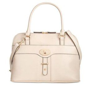 Giani Bernini Turn-Lock Glazed Dome Satchel Ivory